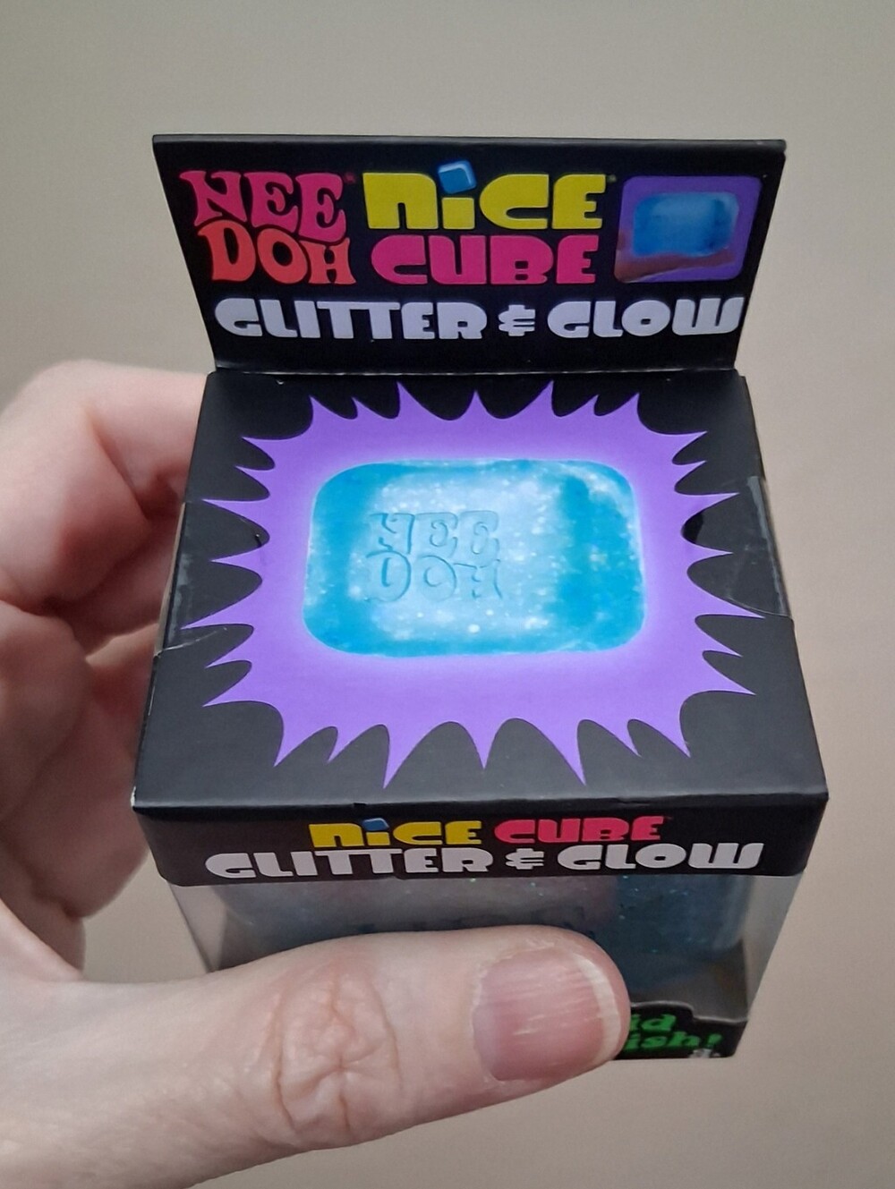 Needoh Glitter & Glow Nice Cube Blue By Schylling